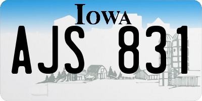 IA license plate AJS831