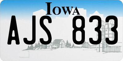 IA license plate AJS833