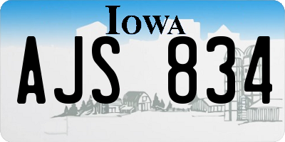 IA license plate AJS834
