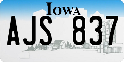 IA license plate AJS837
