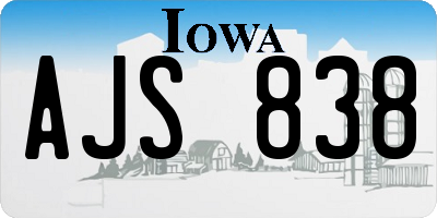 IA license plate AJS838