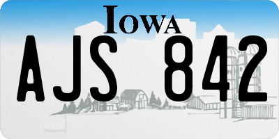 IA license plate AJS842
