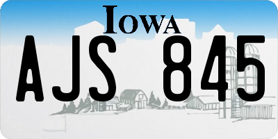 IA license plate AJS845