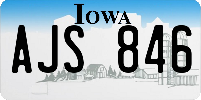 IA license plate AJS846