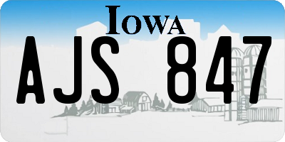IA license plate AJS847