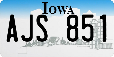 IA license plate AJS851