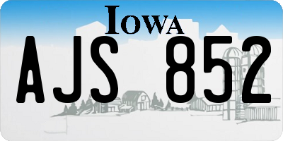 IA license plate AJS852