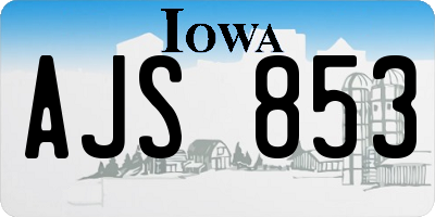 IA license plate AJS853