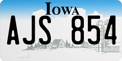 IA license plate AJS854
