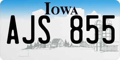 IA license plate AJS855