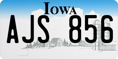IA license plate AJS856