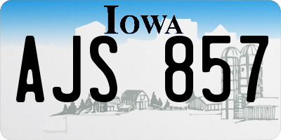 IA license plate AJS857