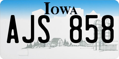IA license plate AJS858
