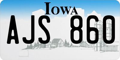 IA license plate AJS860