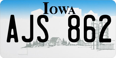 IA license plate AJS862