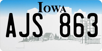 IA license plate AJS863