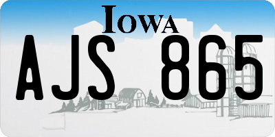 IA license plate AJS865