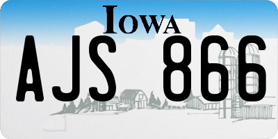 IA license plate AJS866