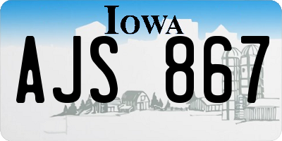 IA license plate AJS867