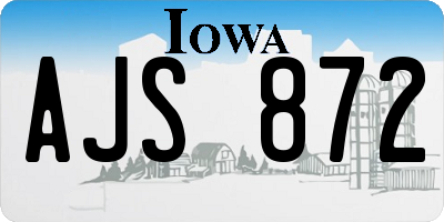 IA license plate AJS872