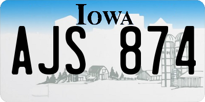 IA license plate AJS874
