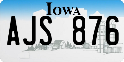 IA license plate AJS876