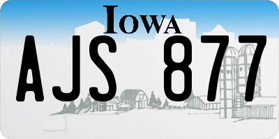 IA license plate AJS877