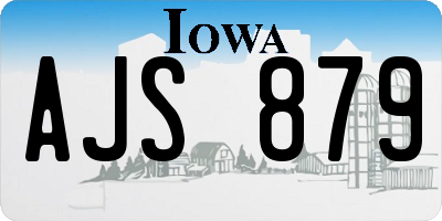 IA license plate AJS879