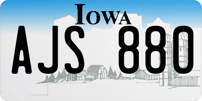 IA license plate AJS880