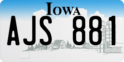 IA license plate AJS881