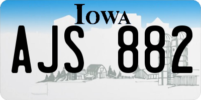 IA license plate AJS882