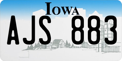 IA license plate AJS883