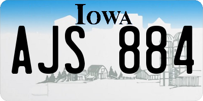 IA license plate AJS884