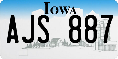IA license plate AJS887