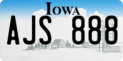 IA license plate AJS888