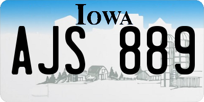 IA license plate AJS889