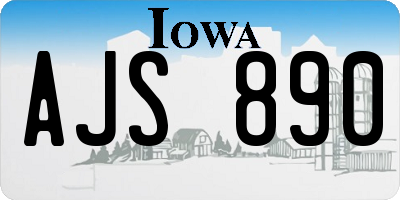 IA license plate AJS890