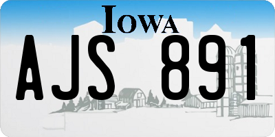 IA license plate AJS891