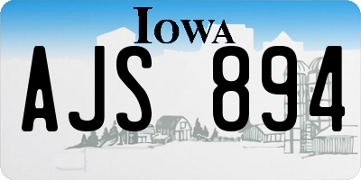 IA license plate AJS894