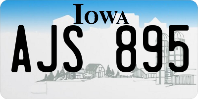 IA license plate AJS895