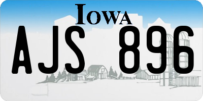 IA license plate AJS896