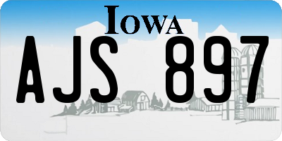 IA license plate AJS897