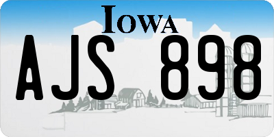 IA license plate AJS898