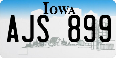 IA license plate AJS899