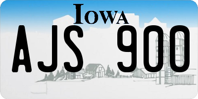 IA license plate AJS900
