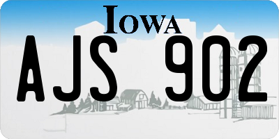 IA license plate AJS902