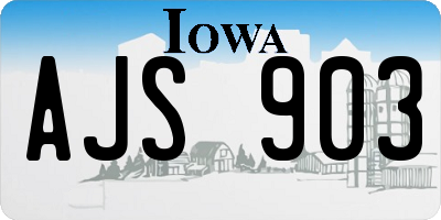 IA license plate AJS903