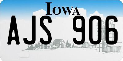 IA license plate AJS906