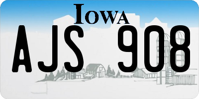 IA license plate AJS908