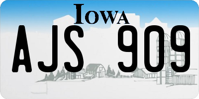IA license plate AJS909